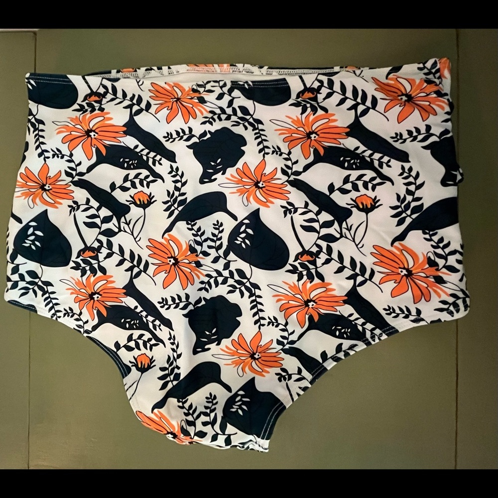 Brand New Yellow and Green High Waisted Swim Bottoms